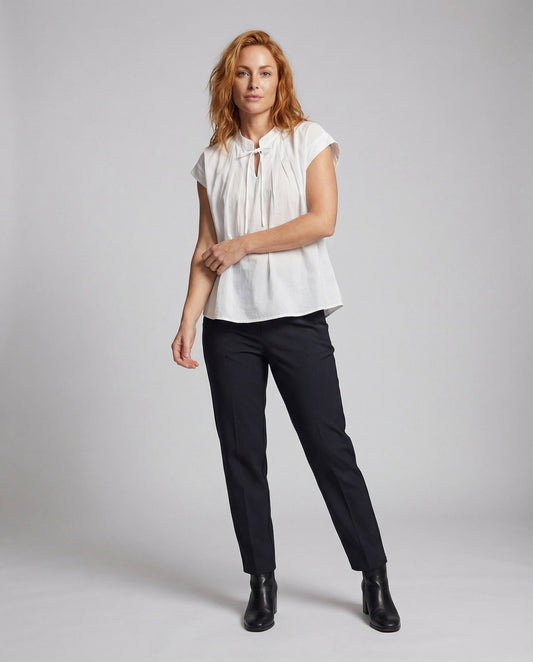 Blusa Donna Manica Corta Colletto alla Coreana - Brentozzi