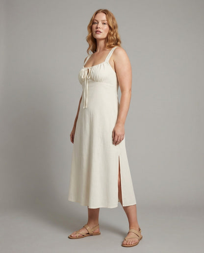 Abito Lungo Donna Linea A con Spacco - Brentozzi