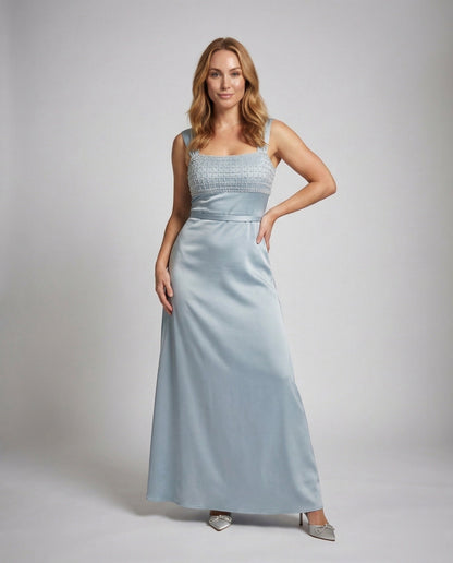 Abito Lungo Donna con Bustier Ricamato Taglio Impero - Brentozzi