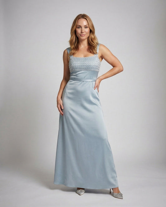 Abito Lungo Donna con Bustier Ricamato Taglio Impero - Brentozzi
