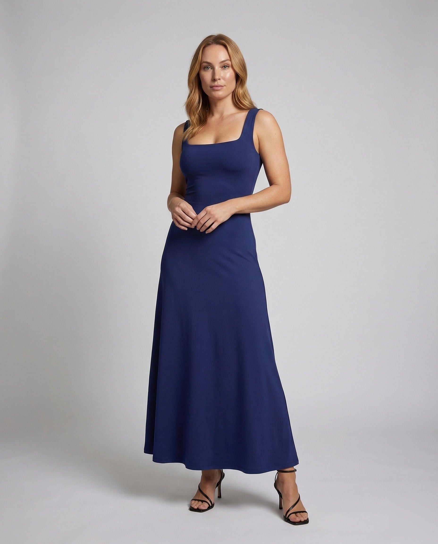 Abito Donna in Jersey Elasticizzato Scollo Quadrato - Brentozzi