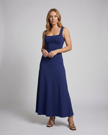 Abito Donna in Jersey Elasticizzato Scollo Quadrato - Brentozzi