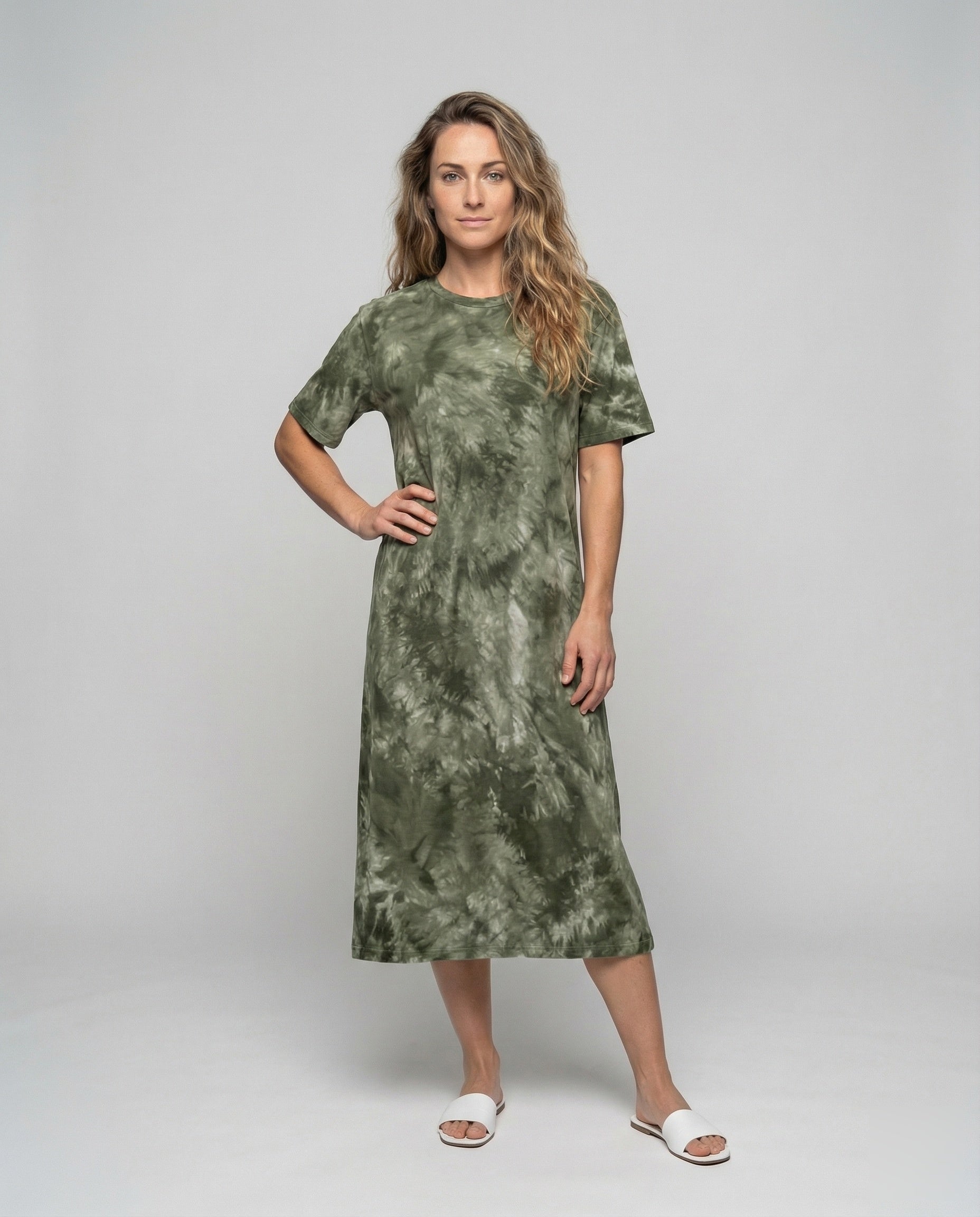 Abito Maxi Donna in Jersey Effetto Batik - Brentozzi