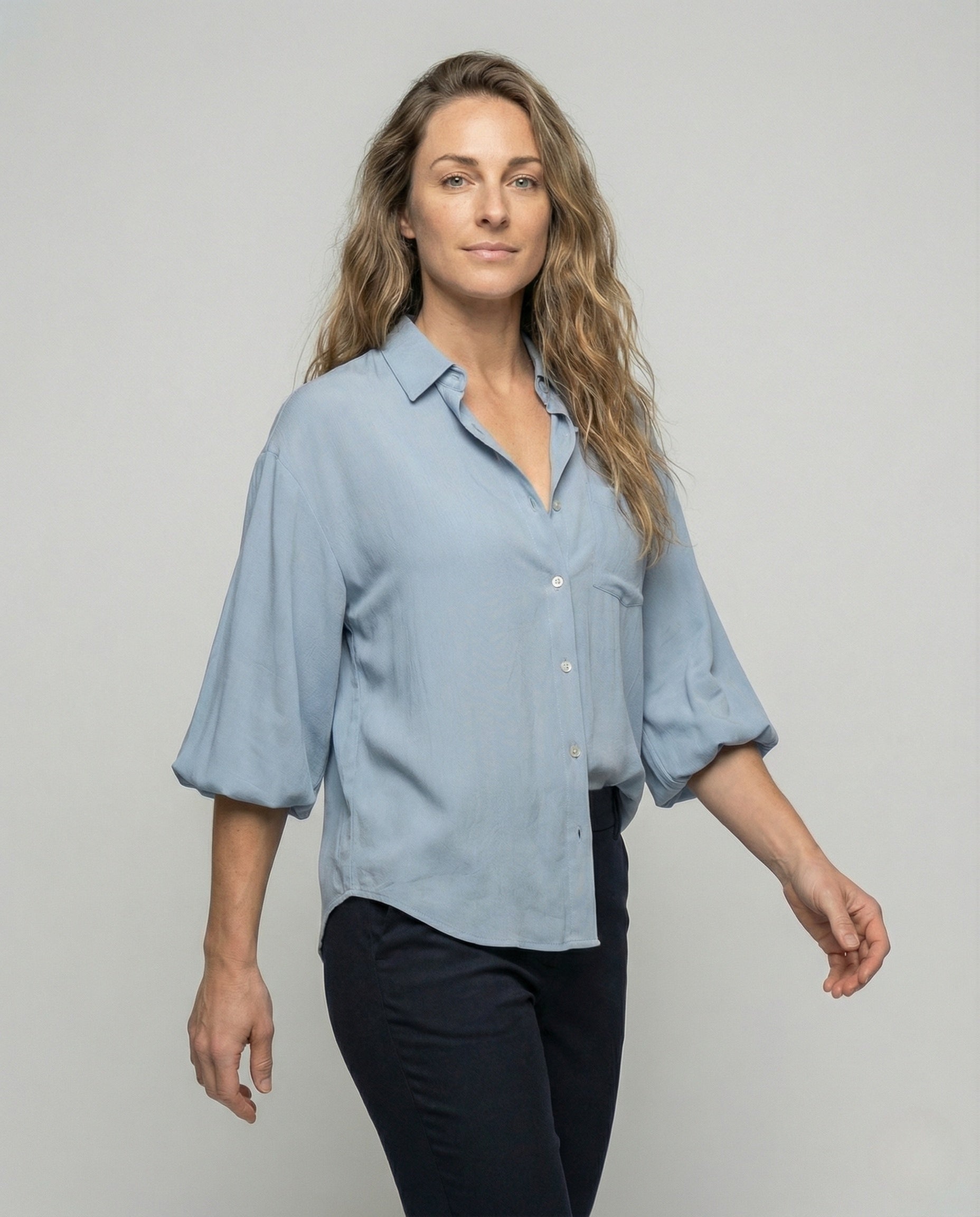 Camicia Donna Lino Manica a Palloncino - Brentozzi