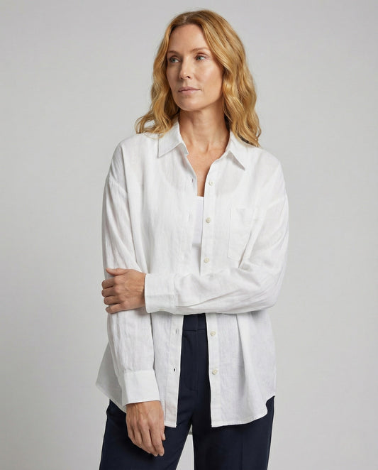 Camicia Lunga Donna in Misto Lino Taglio Dritto - Brentozzi