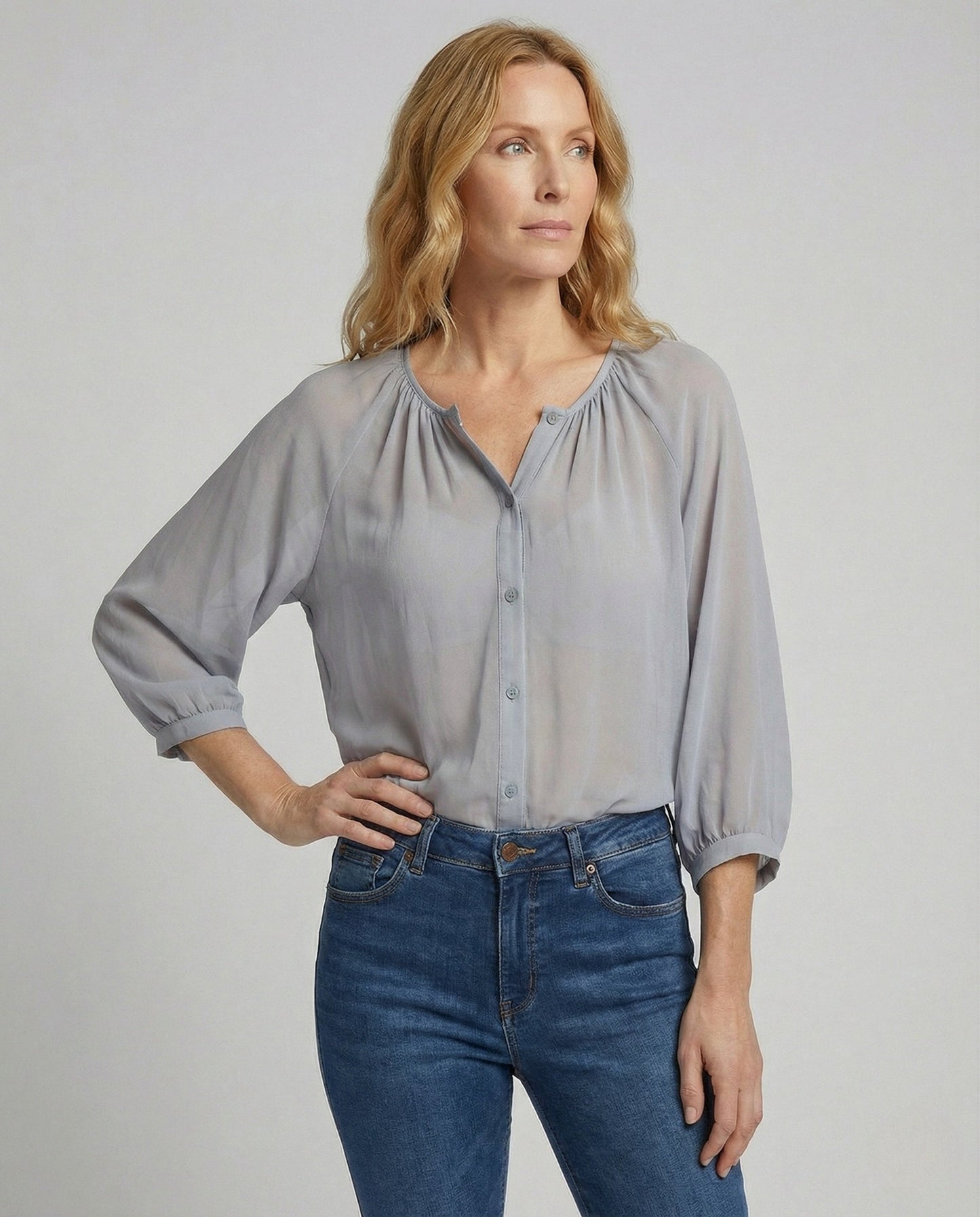 Blusa Donna in Voile Manica a Palloncino - Brentozzi