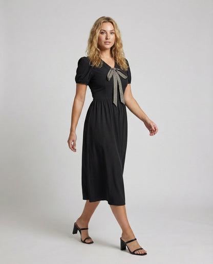 Abito Midi Donna con Fiocco Vichy - Brentozzi