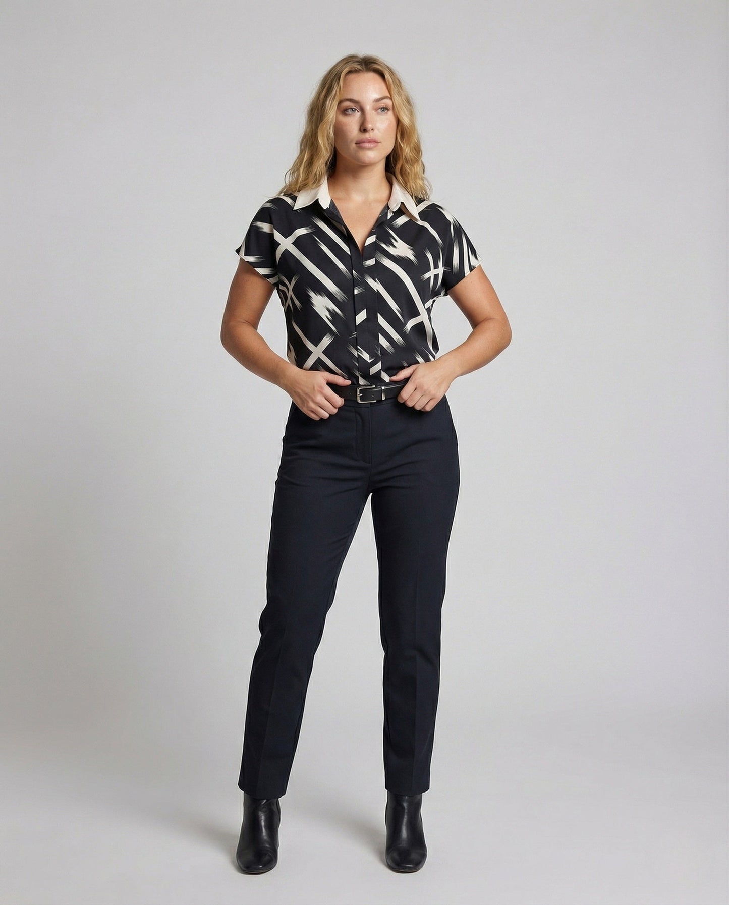 Camicia Donna in Seta Sintetica con Stampa Regular Fit - Brentozzi