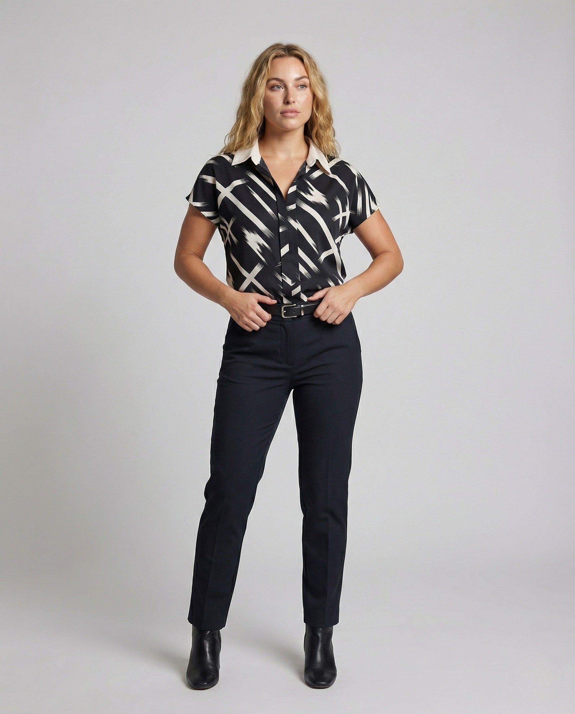 Camicia Donna in Seta Sintetica con Stampa Regular Fit - Brentozzi