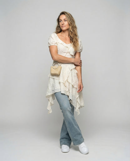 Completo Donna con a Rouches e Jeans Svasati - Brentozzi