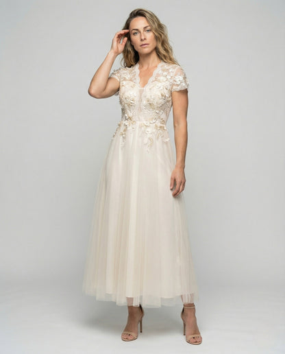 Abito Sposa Donna Linea A Gonna in Tulle - Brentozzi