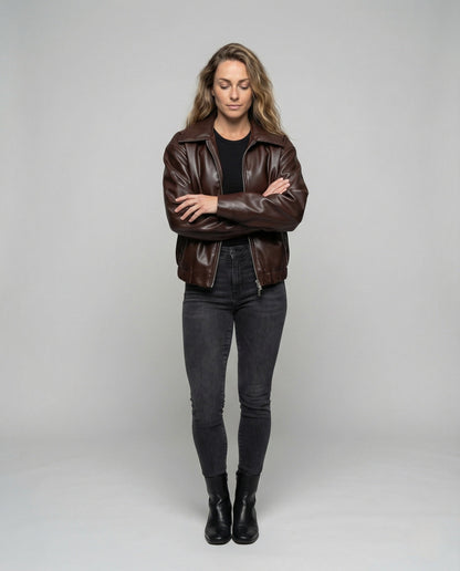 Giacca Oversize Donna Effetto Pelle Taglio Largo - Brentozzi