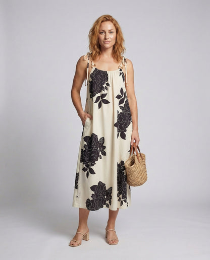 Abito Maxi Donna in Satin Stampa Comoda - Brentozzi