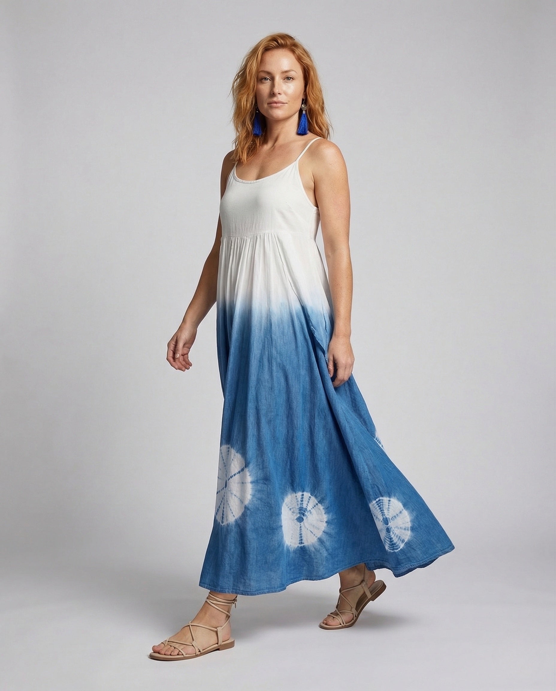 Abito Maxi Donna in Cotone Taglio Impero - Brentozzi