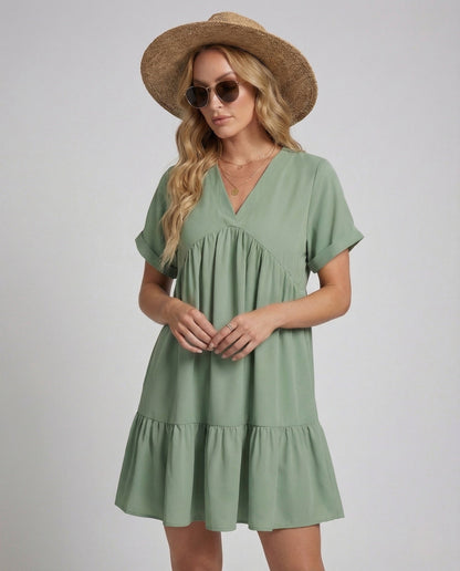 Abito Donna con Volant Scollo a V - Brentozzi