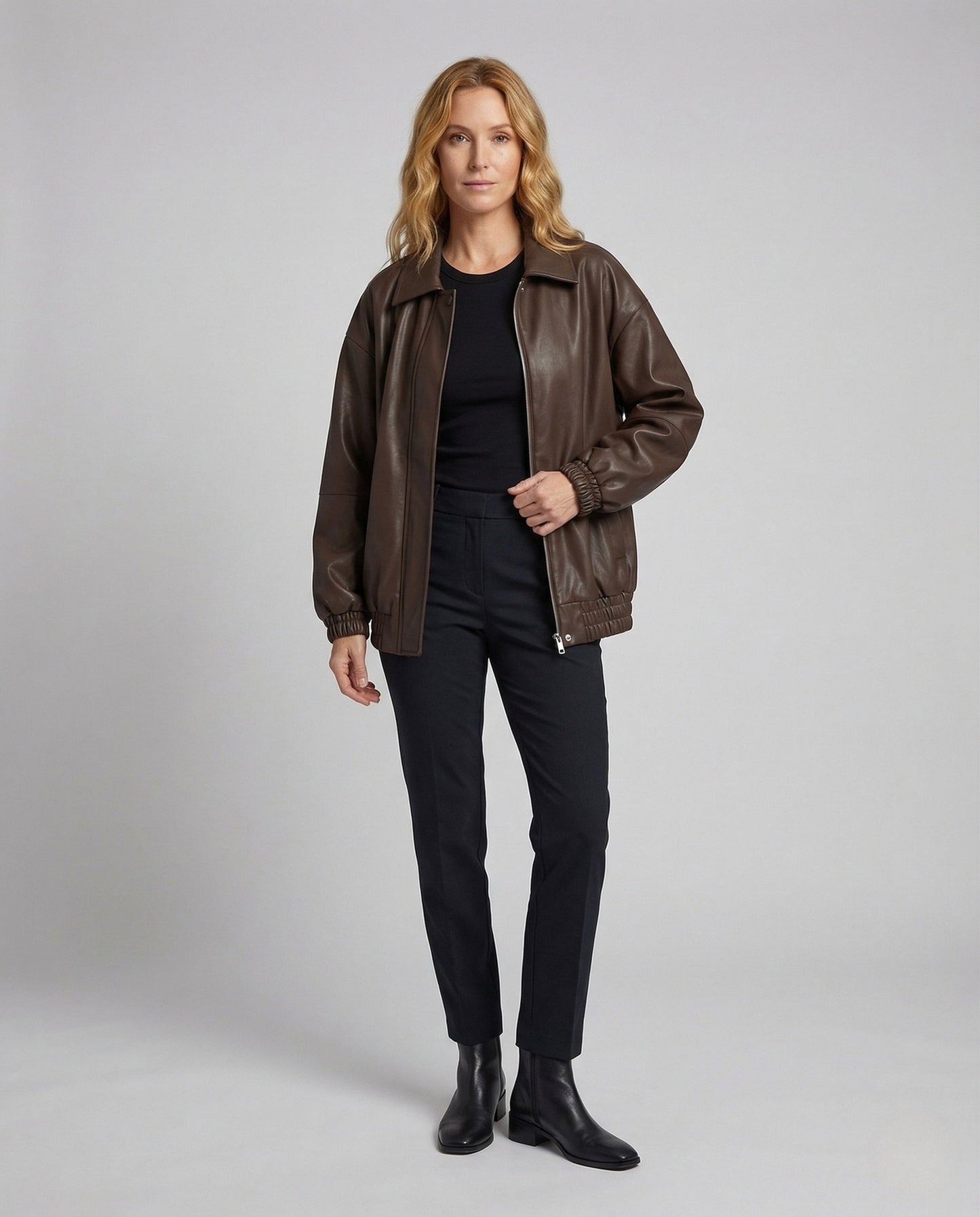 Giacca Donna Boxy in Ecopelle Opaca - Brentozzi