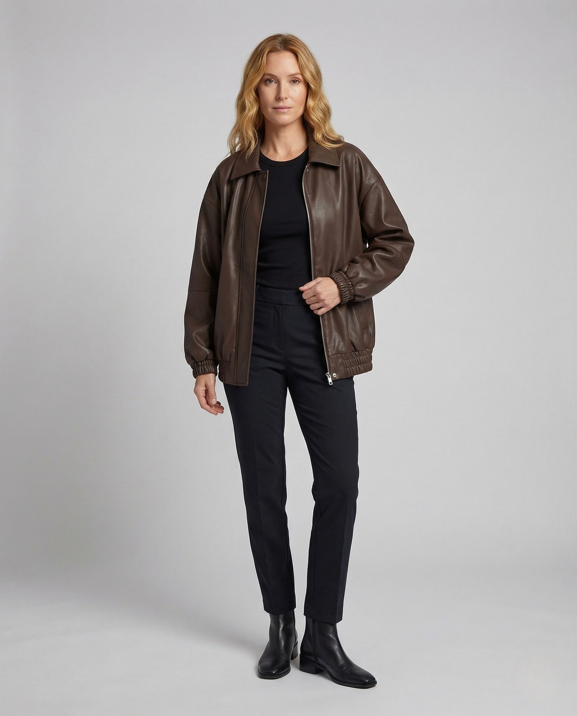 Giacca Donna Boxy in Ecopelle Opaca - Brentozzi
