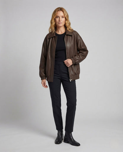 Giacca Donna Boxy in Ecopelle Opaca - Brentozzi