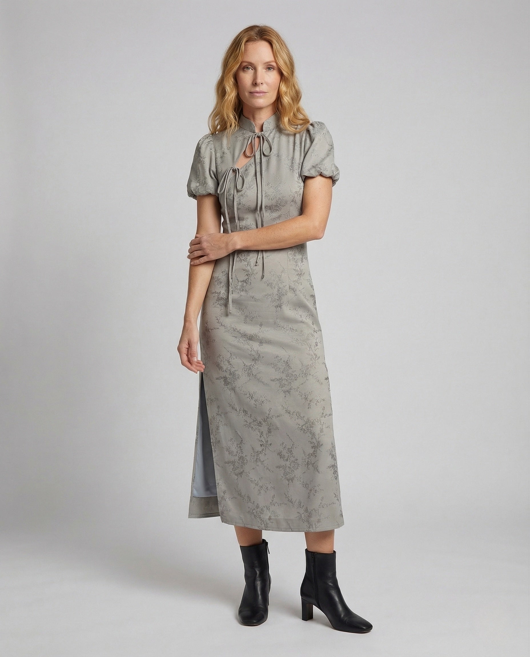 Abito Maxi Donna in Jacquard Collo Alto - Brentozzi