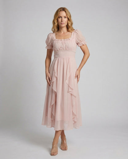 Abito Midi Donna in Chiffon Multistrato - Brentozzi
