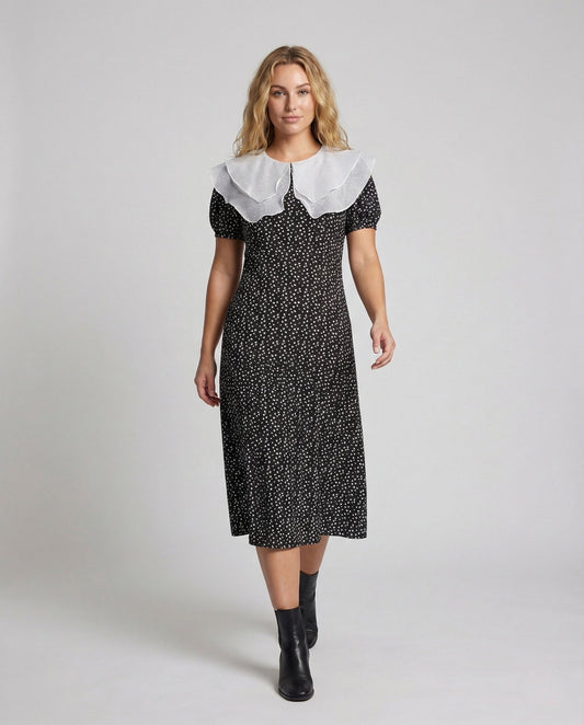 Abito Midi Donna con Doppio Colletto - Brentozzi