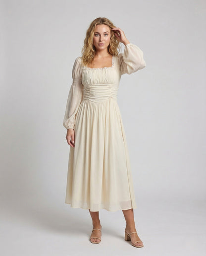 Abito da Sera Donna in Chiffon Manica a Palloncino - Brentozzi