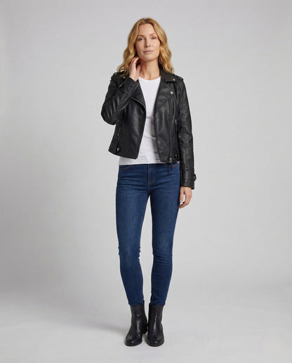 Giacca Biker Donna in Ecopelle Slim Fit - Brentozzi