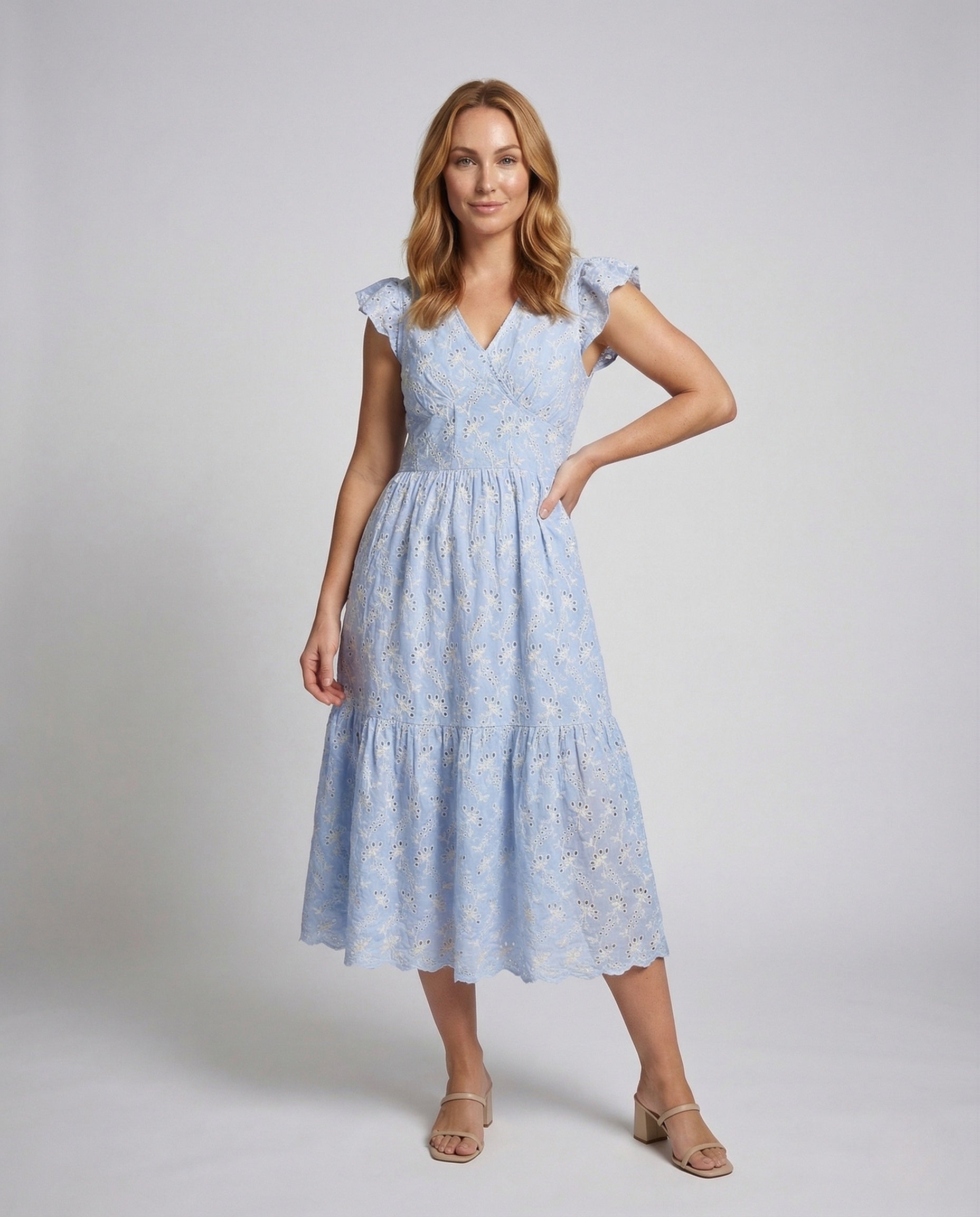 Abito Maxi Donna in Pizzo Gonna a Balze - Brentozzi