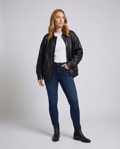 Giacca Camicia Donna Effetto Pelle Casual - Brentozzi
