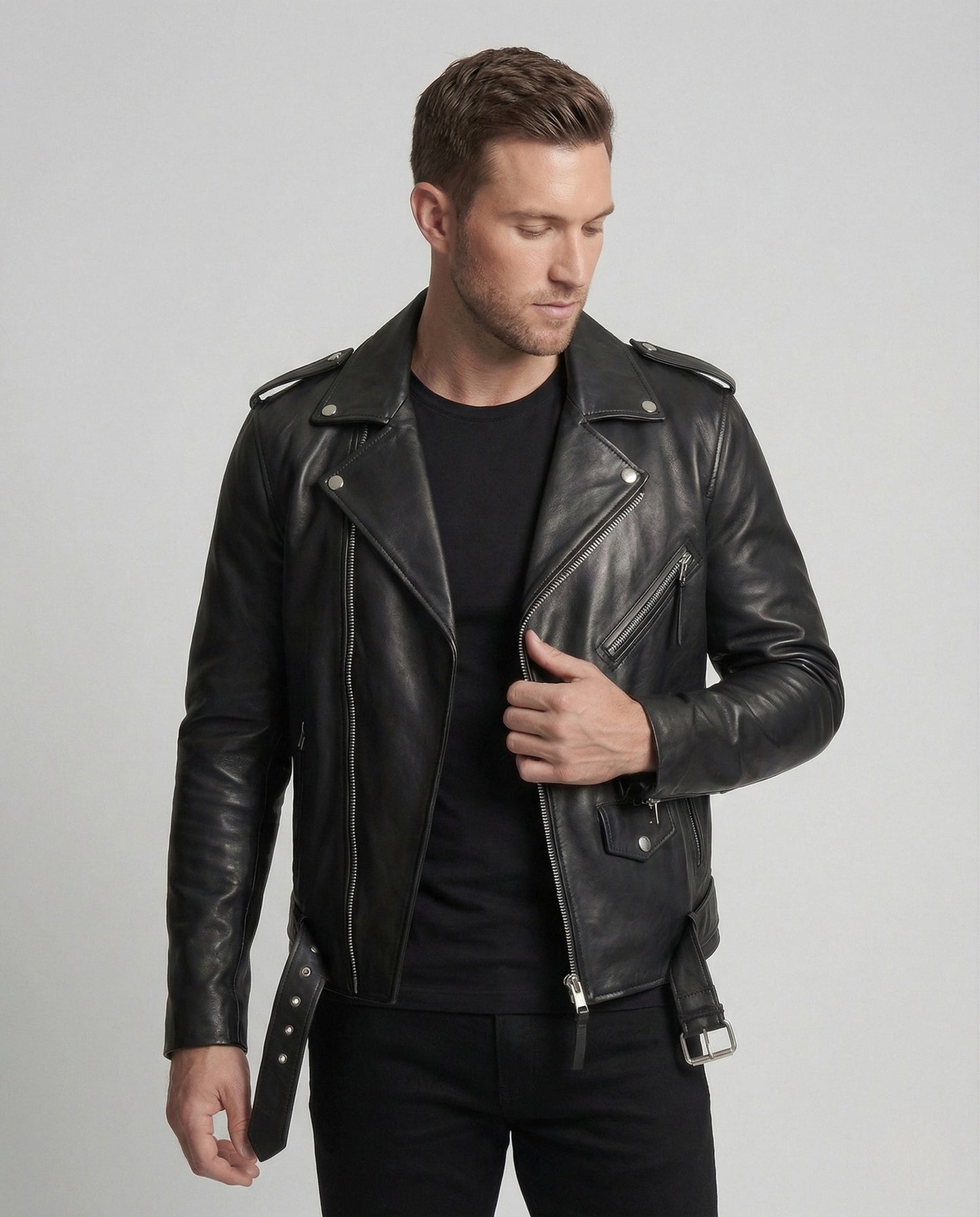 Giacca Uomo Roadster in Pelle Slim Fit - Brentozzi