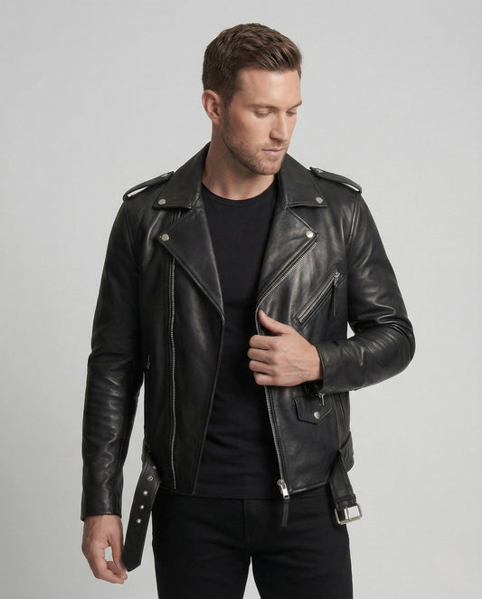 Giacca Uomo Roadster in Pelle Slim Fit - Brentozzi