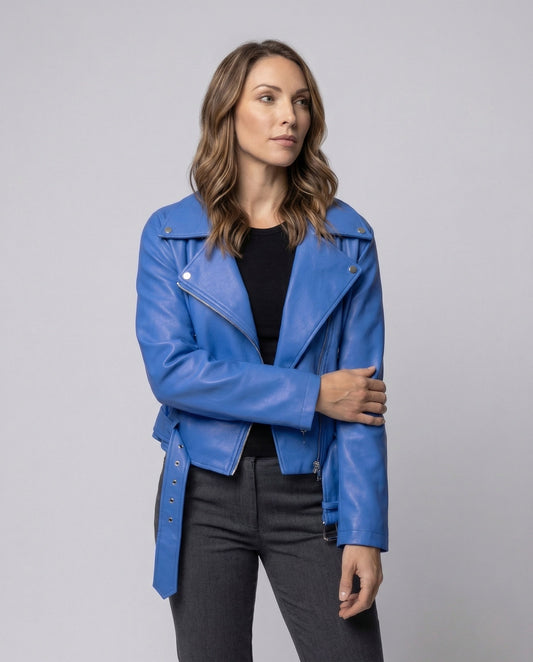 Giacca Biker Donna in Ecopelle Taglio Corto - Brentozzi