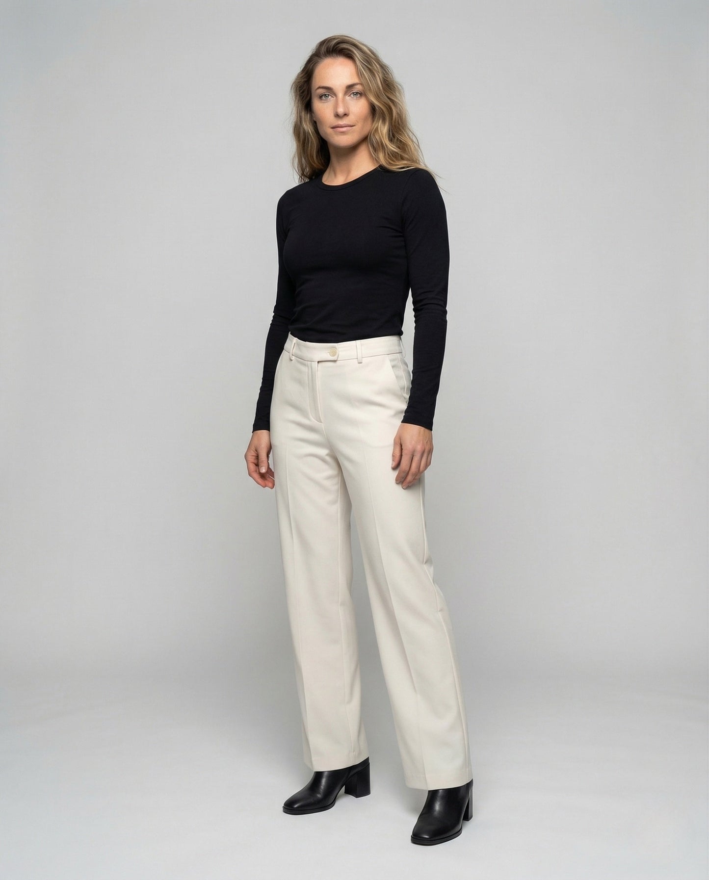 Pantaloni Palazzo Donna Tessuto con Piega Frontale - Brentozzi