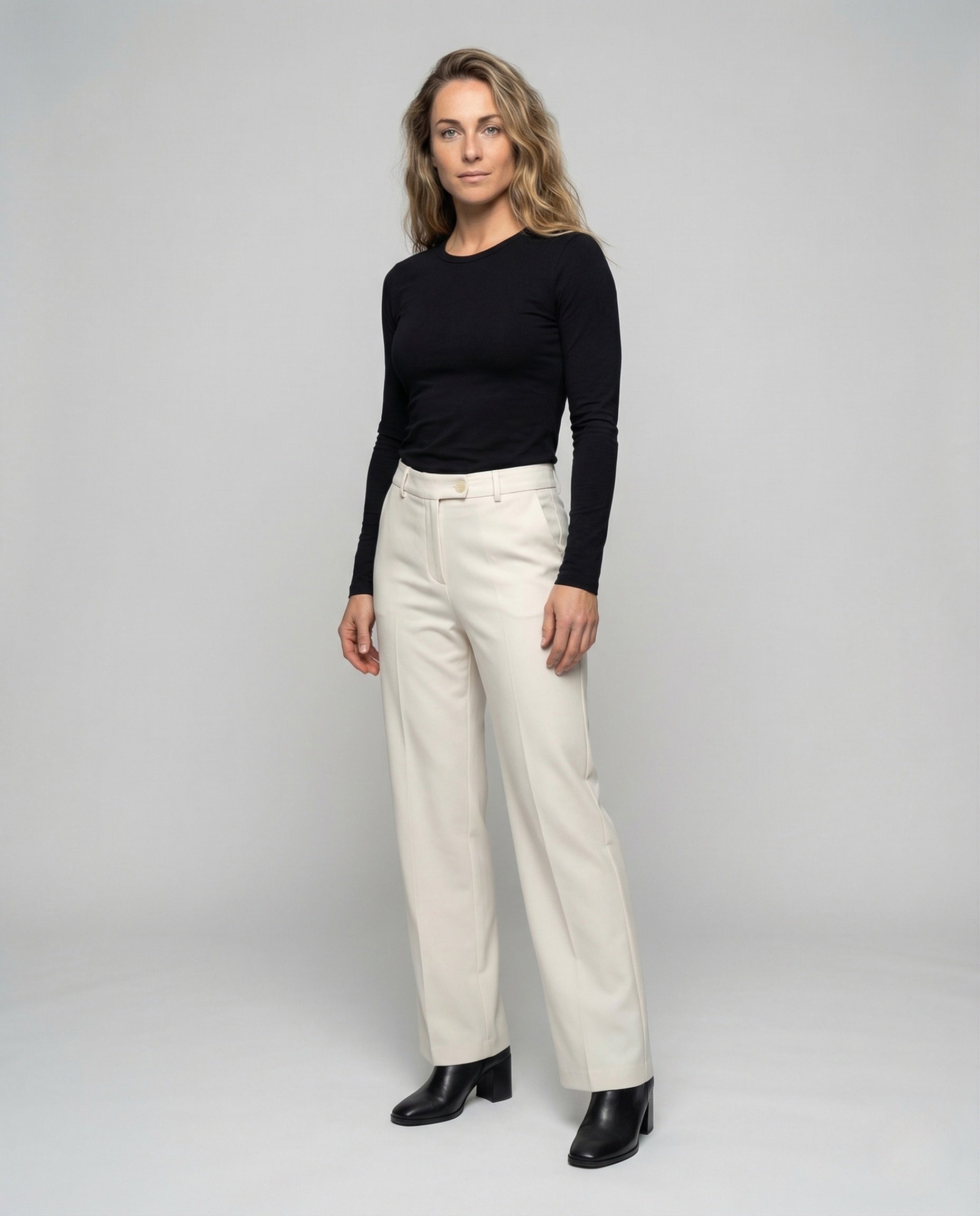 Pantaloni Palazzo Donna Tessuto con Piega Frontale - Brentozzi
