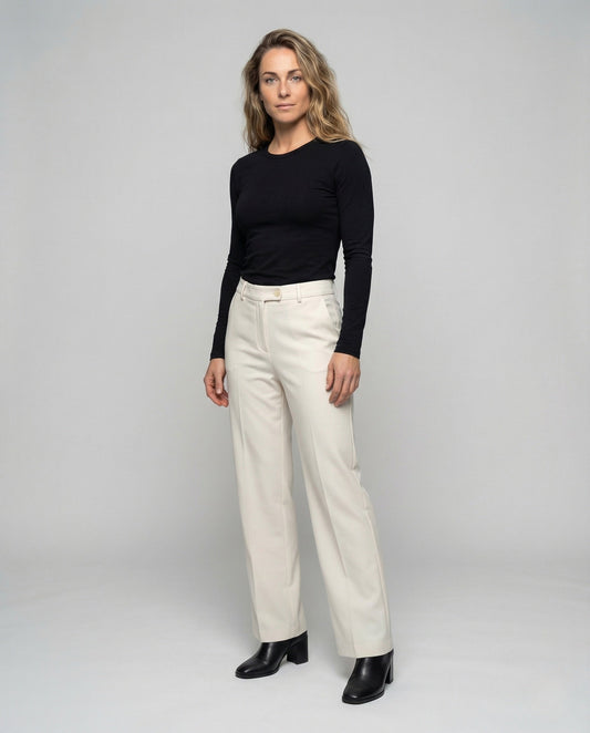 Pantaloni Palazzo Donna Tessuto con Piega Frontale - Brentozzi