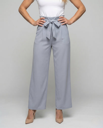 Pantaloni Palazzo Donna Vita Paperbag Ampia - Brentozzi