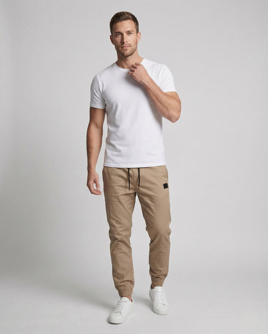 Pantaloni Jogging Uomo Twill Coulisse e Fondo Elastico - Brentozzi