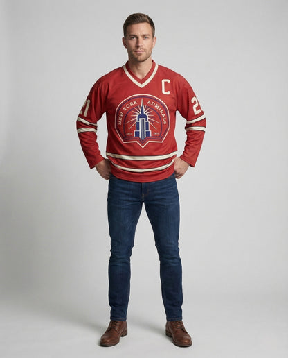 Maglia Hockey Uomo Stile Retrò con Ricamo Emblema - Brentozzi