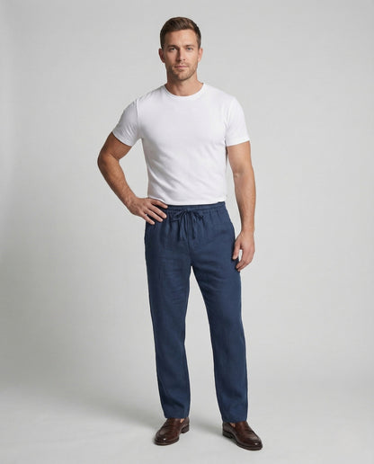 Pantaloni Lino Uomo Ampi con Coulisse Estate - Brentozzi