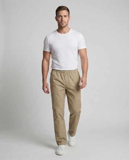 Pantaloni Chino Uomo Vita Elastica Taglio Dritto - Brentozzi
