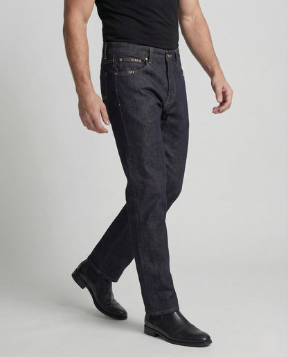 Jeans Uomo Relax Vita Alta in Denim Grezzo