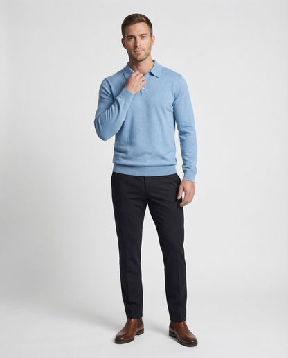 Polo Uomo Maglia Manica Lunga con Bottoni - Brentozzi