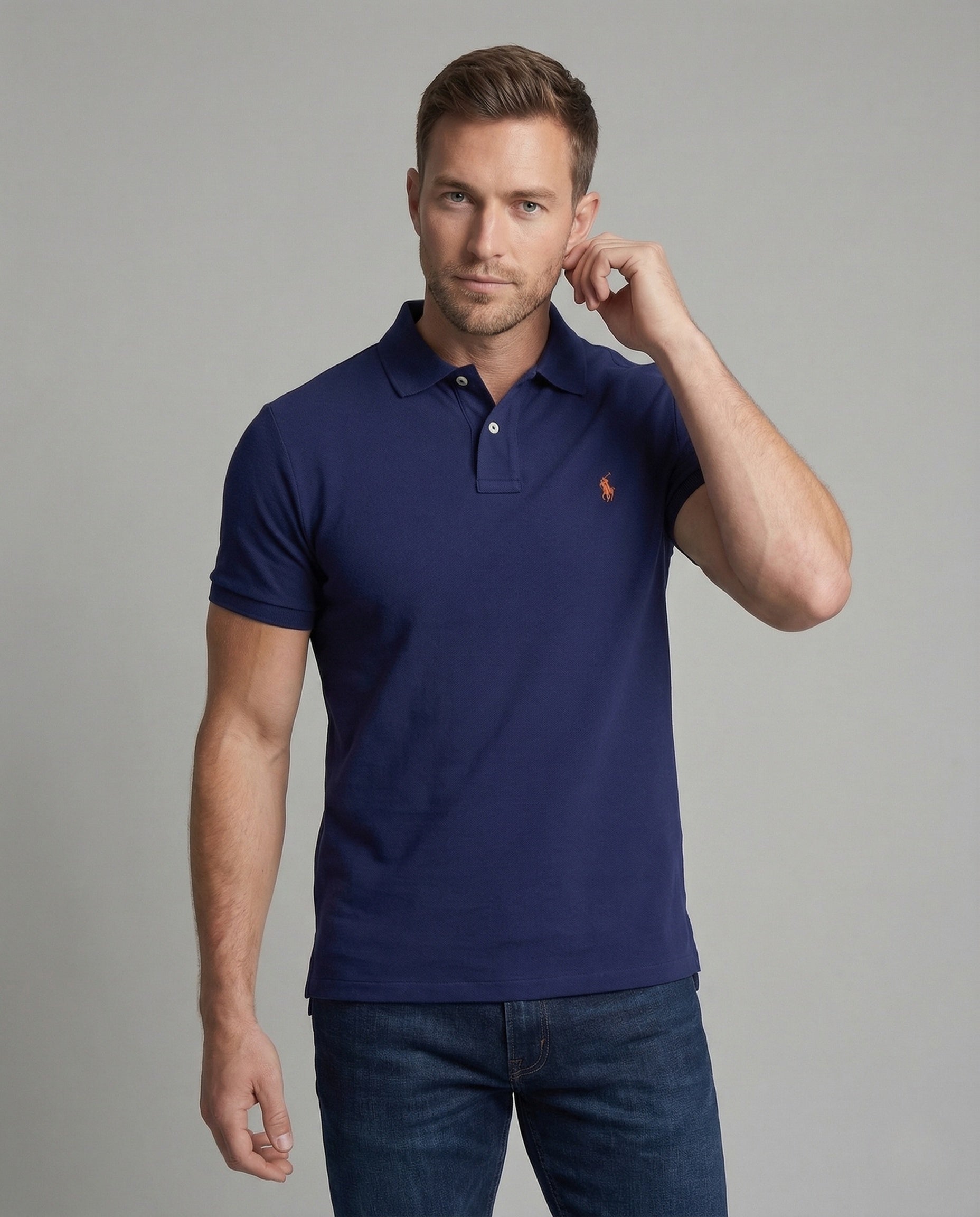 Polo Uomo Piqué con Patta Bottoni Nascosta e Struttura Mesh - Brentozzi