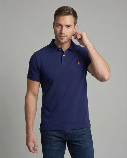 Polo Uomo Piqué con Patta Bottoni Nascosta e Struttura Mesh - Brentozzi