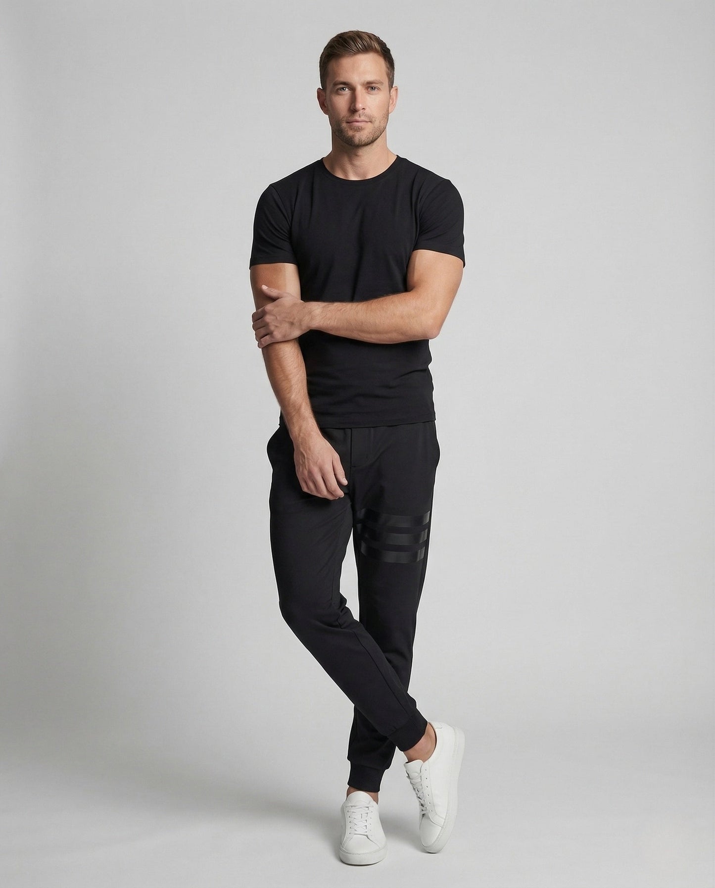 Pantaloni Jogging Uomo Slim Fit Vita Elastica e Bande - Brentozzi