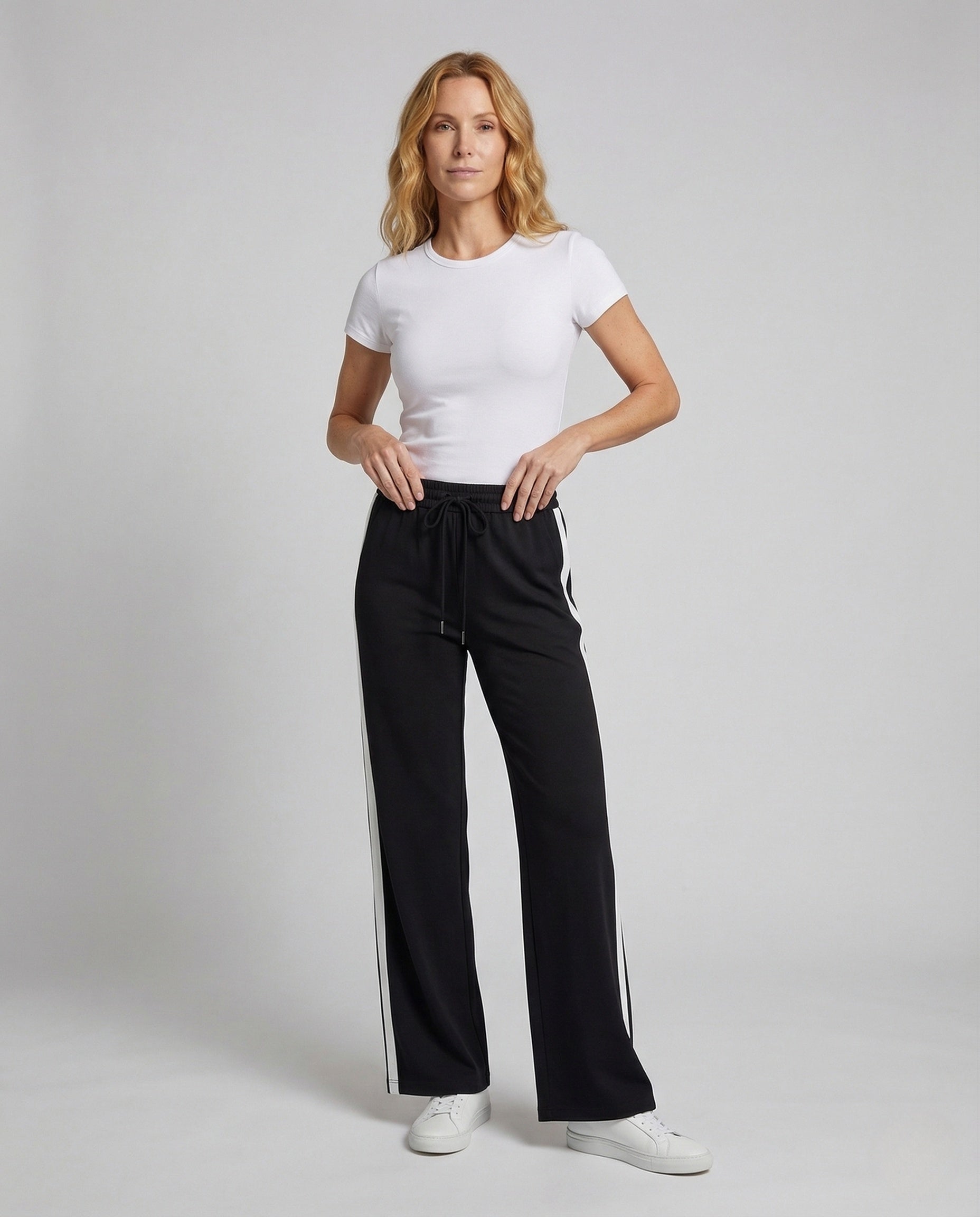 Pantaloni Jogging Donna Vita Alta Ampia con Righe - Brentozzi