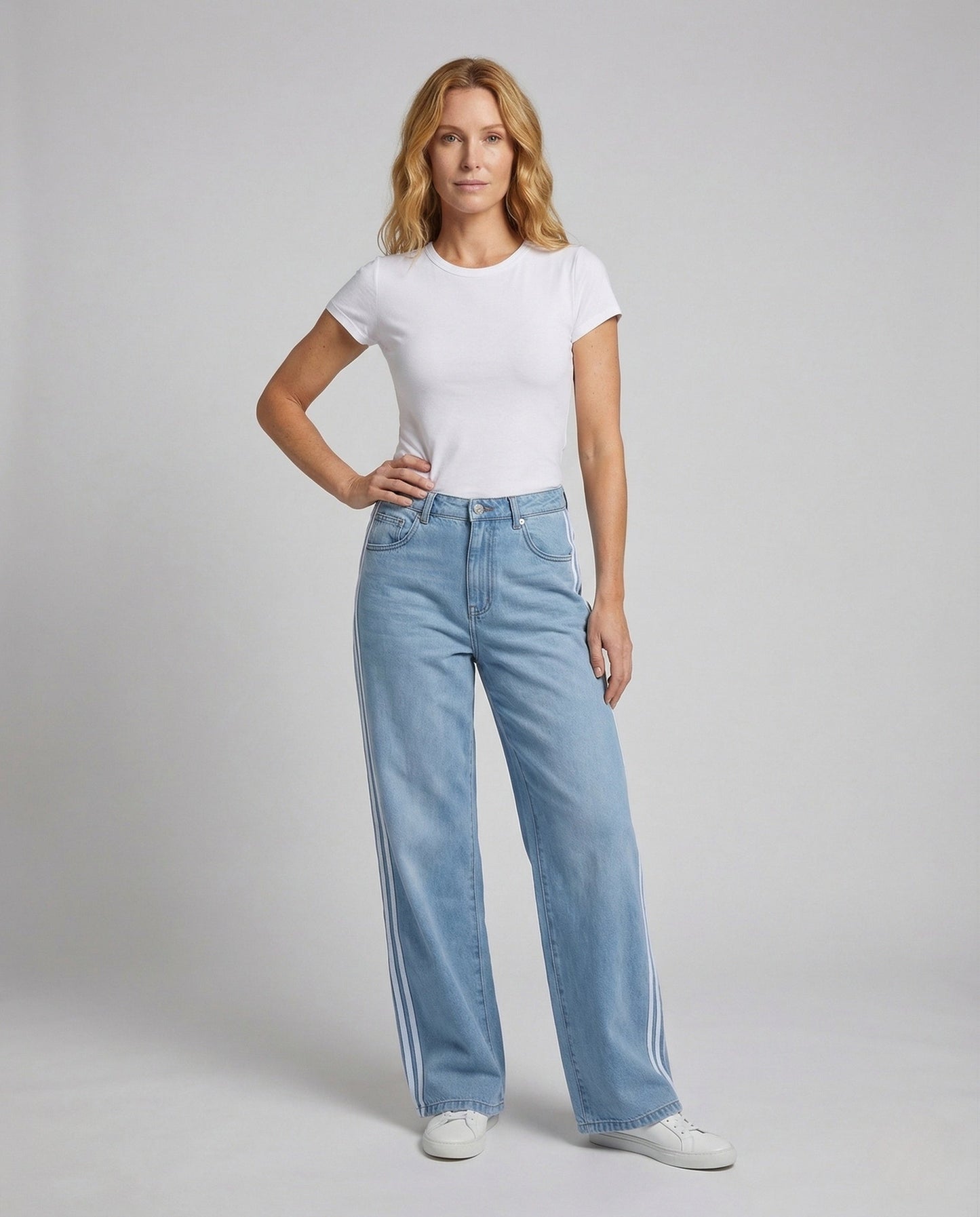 Jeans Donna High Waist Vita Alta Taglio Larga - Brentozzi