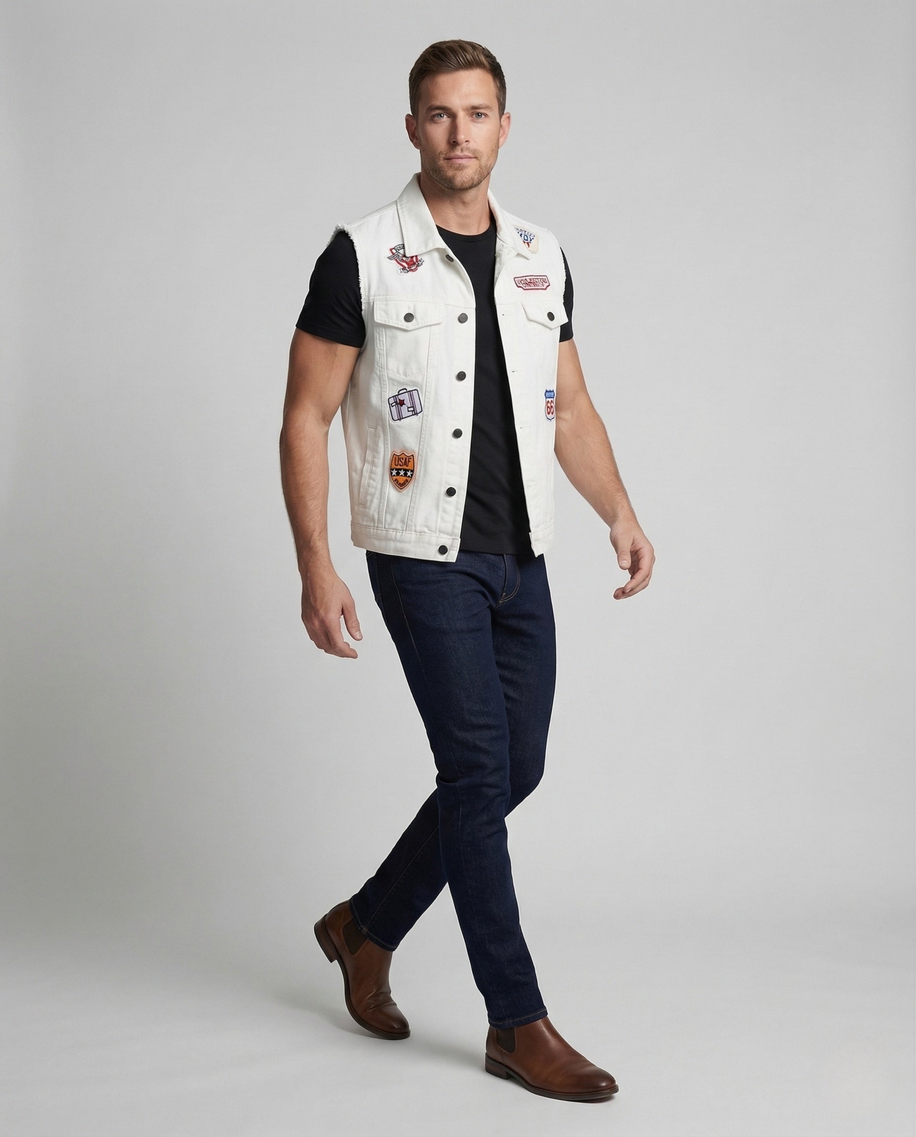 Gilet Unisex in Cotone con Patch Retrò Regular Fit - Brentozzi