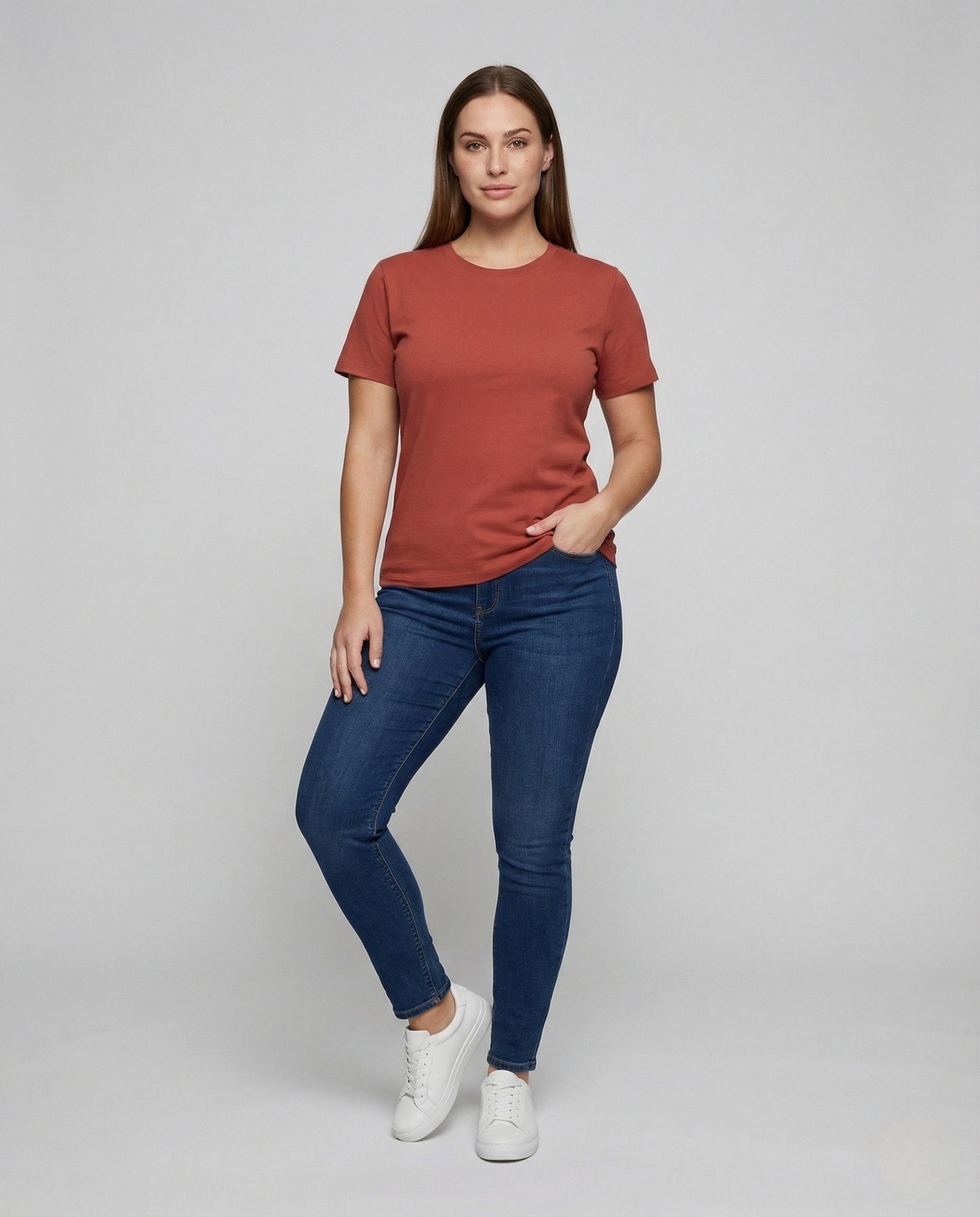 T-shirt Donna Cotone Jersey Morbido Girocollo - Brentozzi