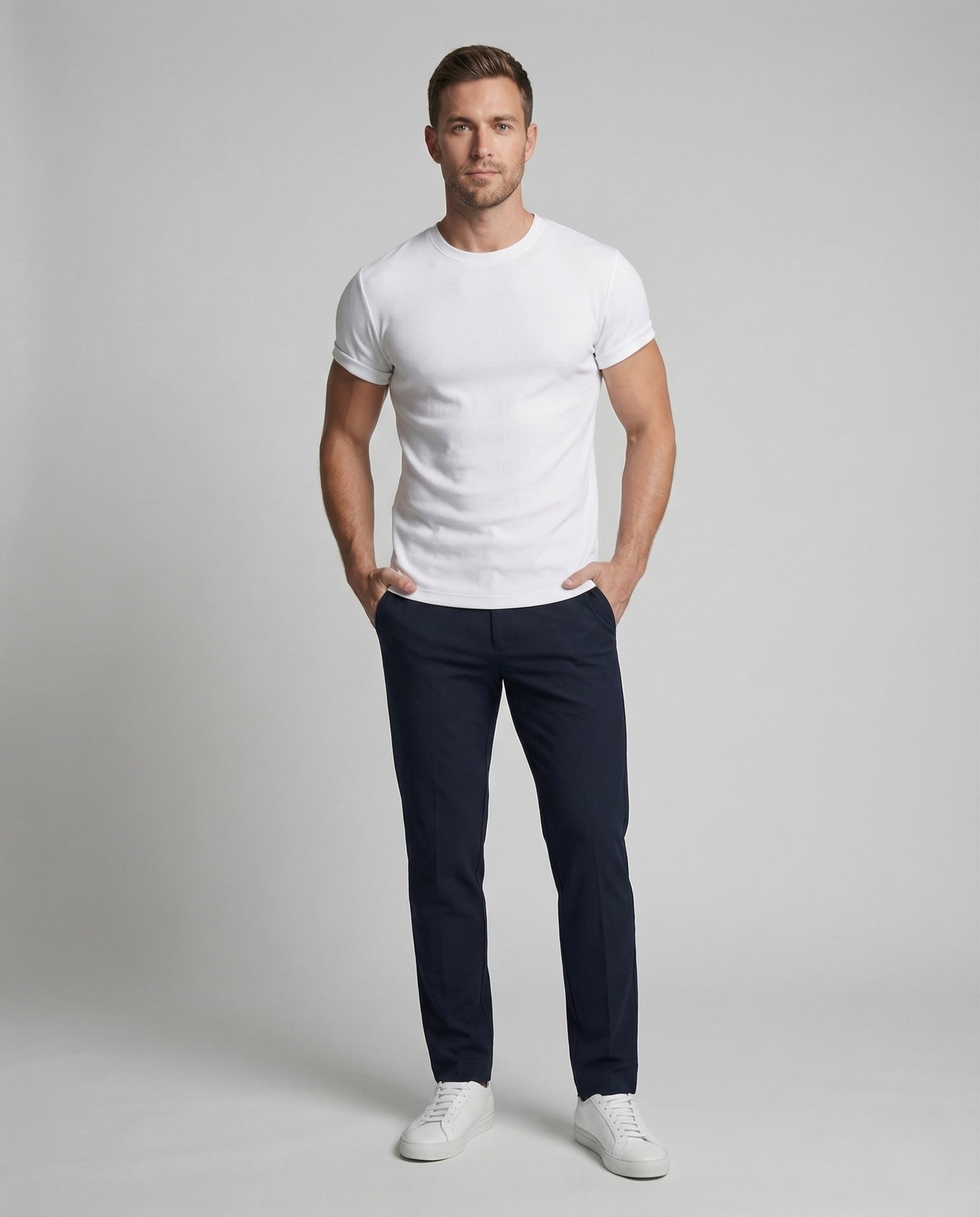 T-shirt Uomo Sportiva Cotone Elasticizzato Girocollo Slim - Brentozzi